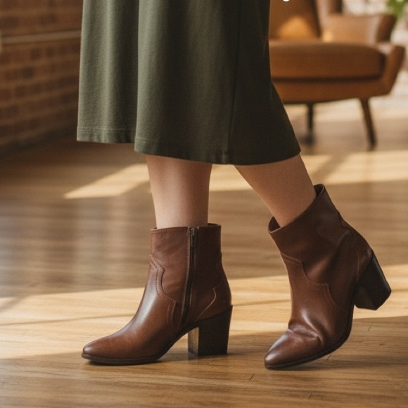 Frye Shoes - Frye Flynn Brown Zip Fall/Winter Ankle Booties
